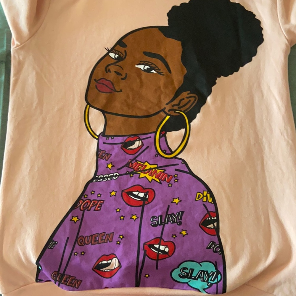 Black women power hoodie crop top